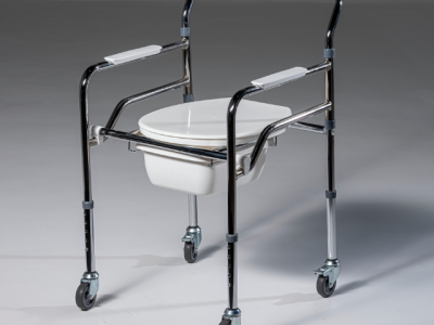 Chrome Luxury Height Adjustable Portable Bathroom Safety Equipment Elderly Disabled Toilet Chair Luxpicture1
